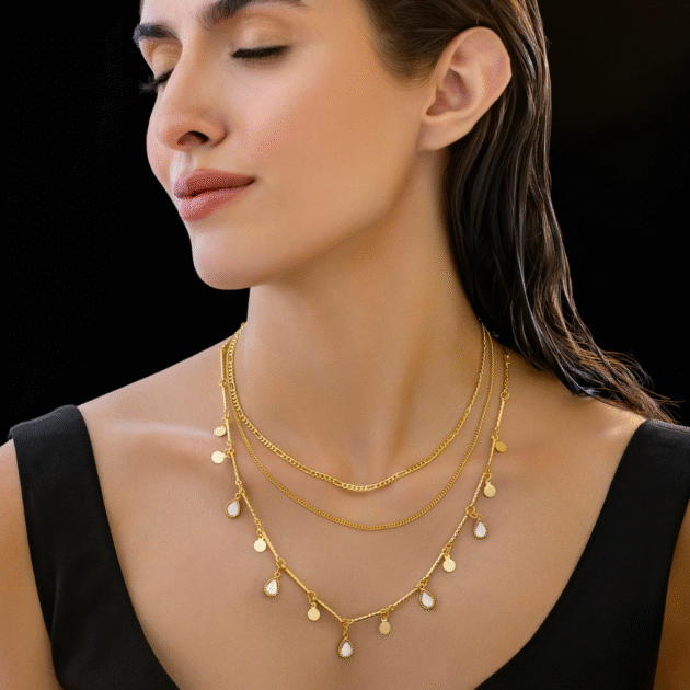 Fioré - Triple Layer Chain Necklace (Anti-Tarnish)