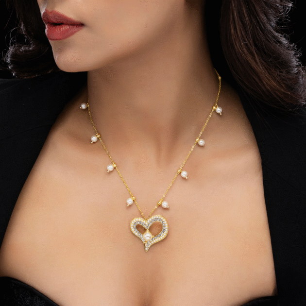 Fioré - Crystal Heart Necklace (Anti-Tarnish) - Image 2