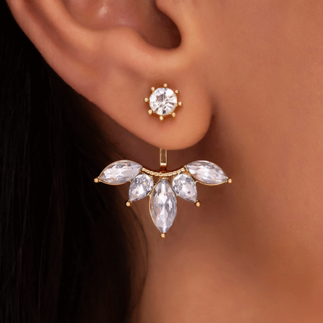 Fioré - Solitaire Designer Drop Earrings (Anti-Tarnish)