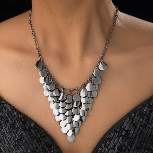 Fioré - Drop Charm Statement Necklace (Anti-Tarnish) - Image 2