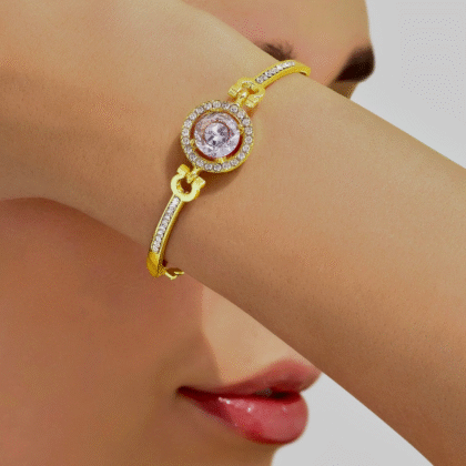 Fioré - Solitaire Bangle Bracelet (Adjustable Size & Anti-Tarnish)