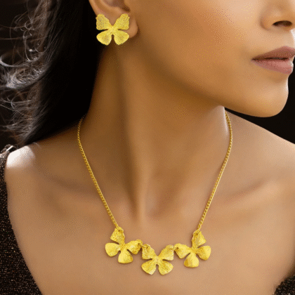 Fioré - Butterfly Necklace With Earrings (Anti-Tarnish)