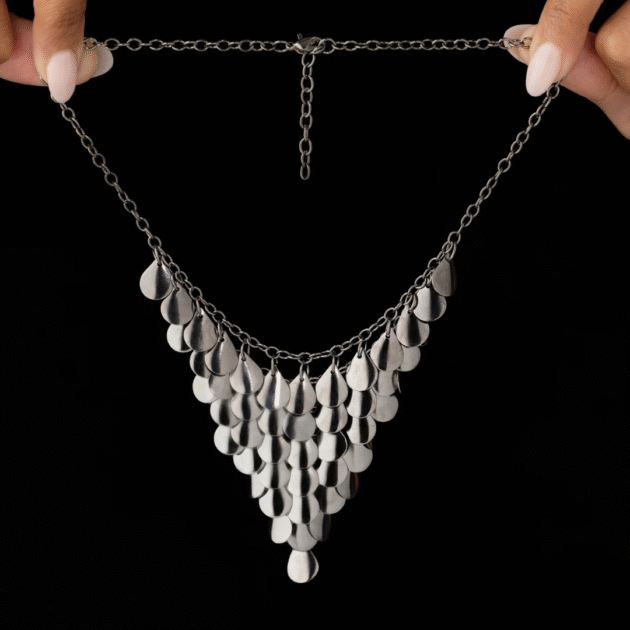 Fioré - Drop Charm Statement Necklace (Anti-Tarnish) - Image 3