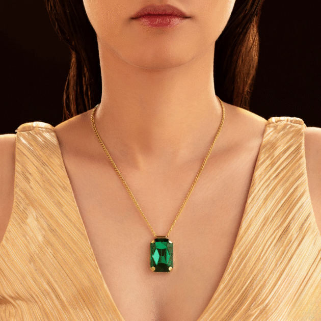 Fioré - Emerald Bliss Pendant Set (Anti-Tarnish) - Image 2