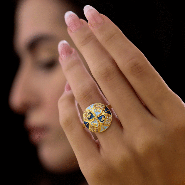 Fioré - AD Round Ring (Adjustable Size & Anti-Tarnish)