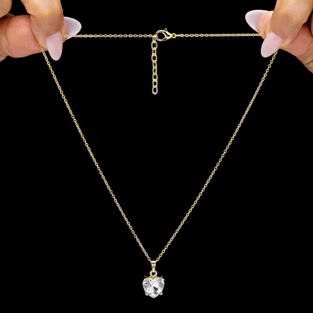 Fioré - Solitaire Necklace Set With Earrings (Anti-Tarnish) - Image 3