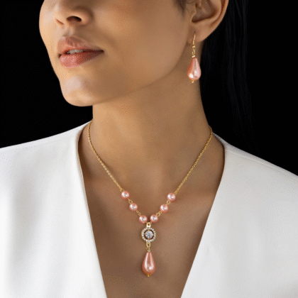 Fioré - Pearl Necklace Set With Earrings (Anti-Tarnish)