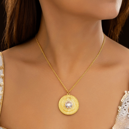 Fioré - Sun Necklace Set With Earrings (Anti-Tarnish)