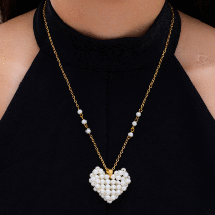 Fioré - Pearl Heart Necklace (Anti-Tarnish)