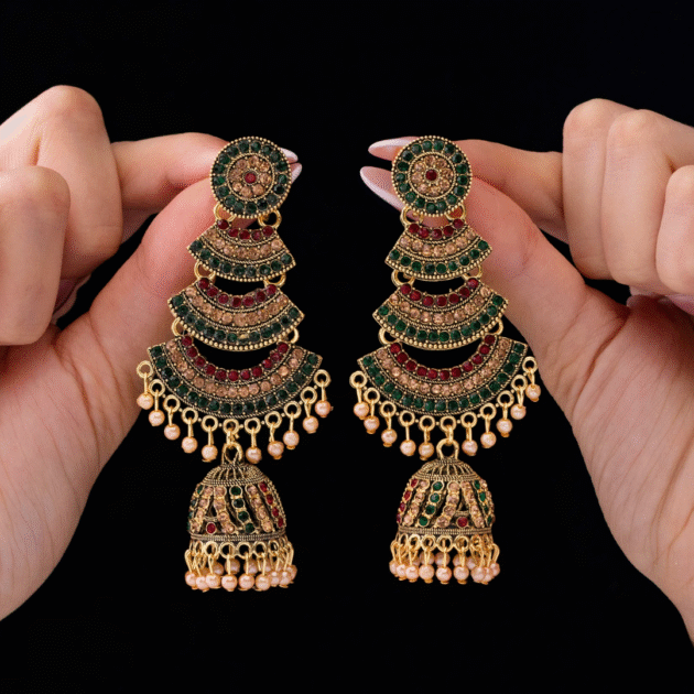 Fioré - Dangler Jhumki with Pearls (Anti-Tarnish) - Image 4