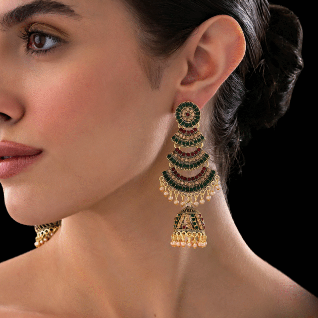 Fioré - Dangler Jhumki with Pearls (Anti-Tarnish) - Image 2