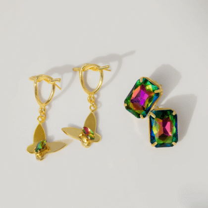 Fioré - Pack of 2 Crystal Earrings (Anti-Tarnish)