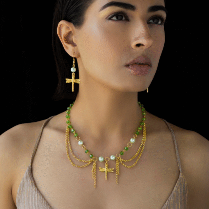 Fioré - Dragonfly Necklace Set With Earrings (Anti-Tarnish)