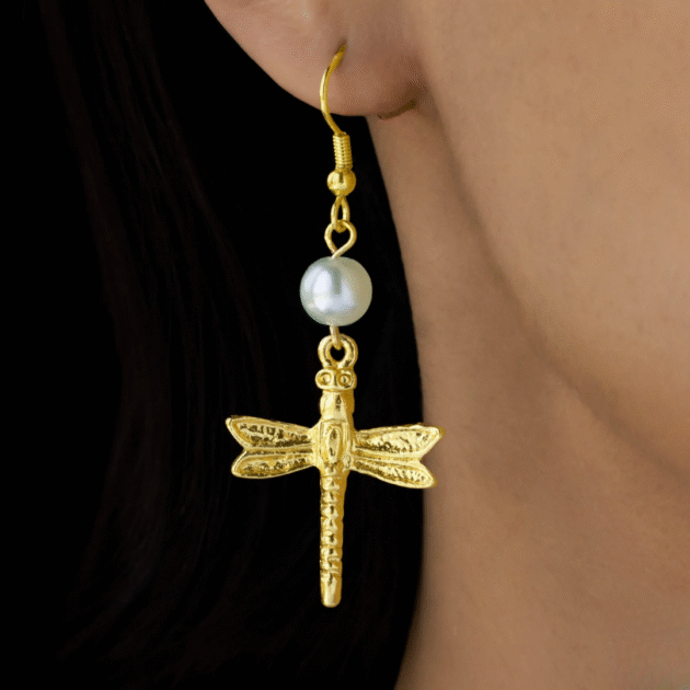 Fioré - Dragonfly Necklace Set With Earrings (Anti-Tarnish) - Image 5