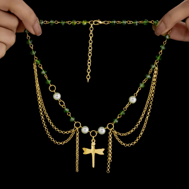 Fioré - Dragonfly Necklace Set With Earrings (Anti-Tarnish) - Image 3