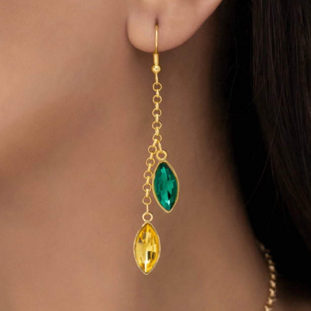 Fioré - Multicoloured Crystal Necklace Set With Earrings (Anti-Tarnish) - Image 3