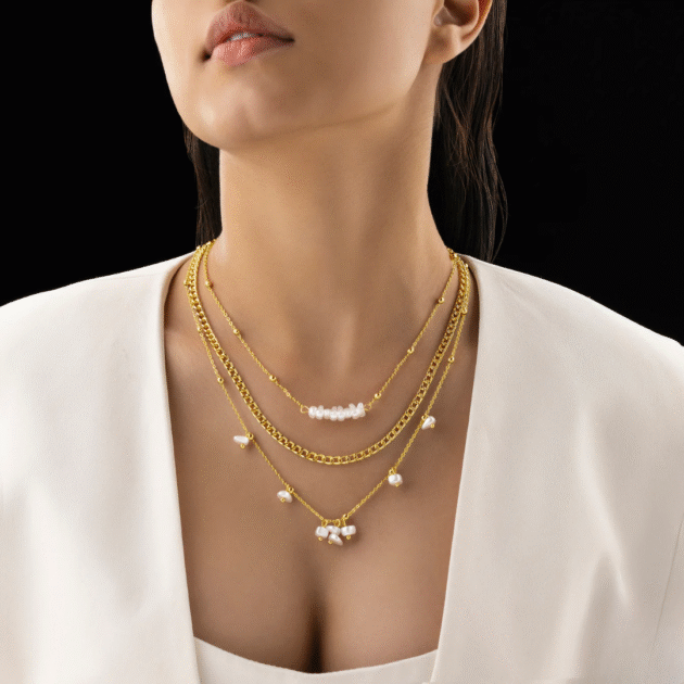 Fioré - Layered Necklace (Anti-Tarnish) - Image 2