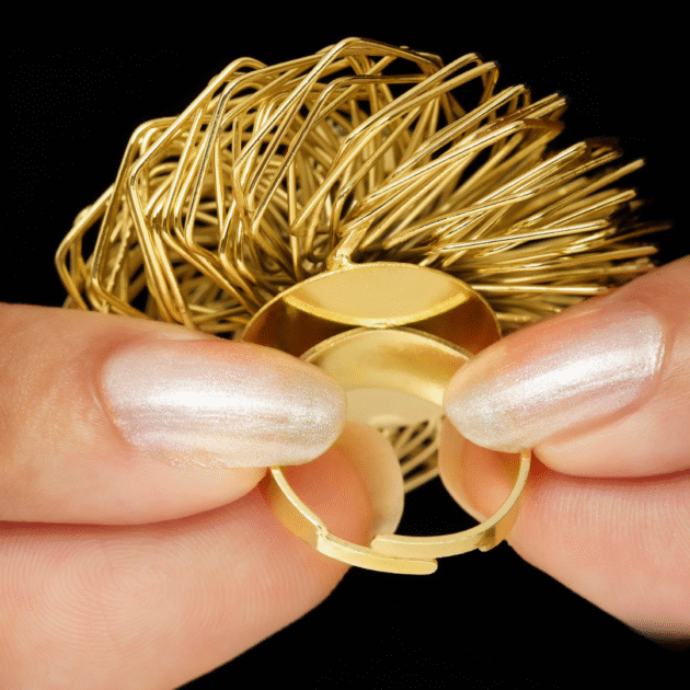 Fioré - Golden Nest Emerald Ring (Adjustable Size) - Image 3