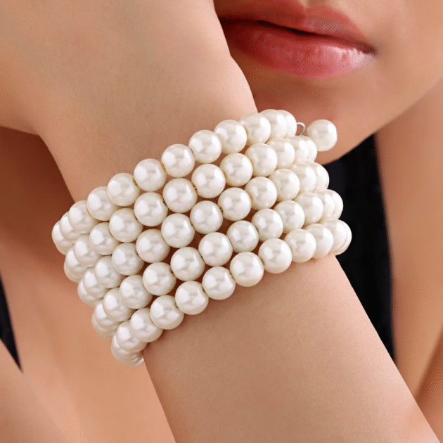 Fioré - Multilayered Spiral Pearl Bracelet (Anti-Tarnish) - Image 2