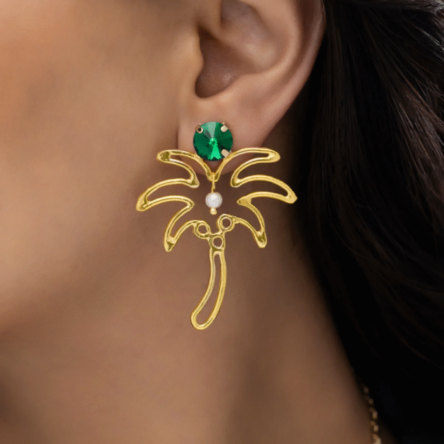 Fioré - Palm Tree Necklace Set With Earrings (Anti-Tarnish) - Image 3