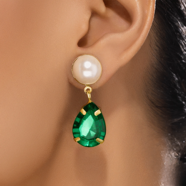 Fioré - Pearl & Crystal Necklace Set With Earrings (Anti-Tarnish) - Image 3