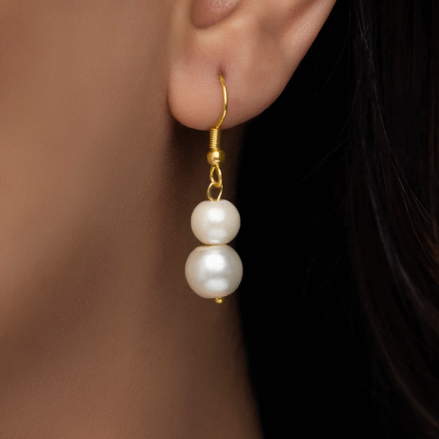 Fioré - Crystal Pearl Necklace Set With Earrings (Anti-Tarnish) - Image 4