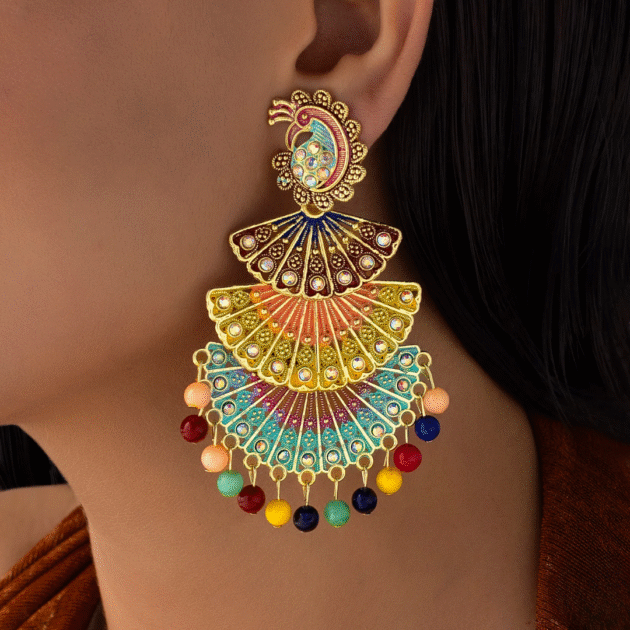 Fioré - Layered Ethnic Danglers (Anti-Tarnish)