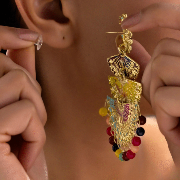 Fioré - Layered Ethnic Danglers (Anti-Tarnish) - Image 4